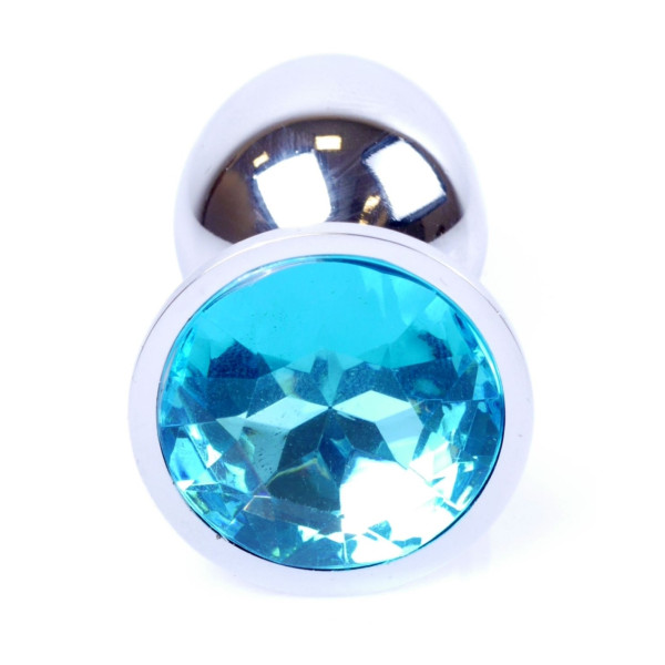 Анальная пробка Boss Series - Jewellery Silver PLUG Light Blue S