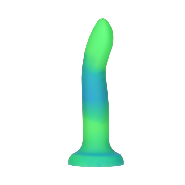 Светящийся в темноте фаллоимитатор ADDICTION - Rave - 8 Glow in the Dark Dildo - Blue Green