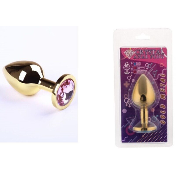 Анальная пробка, Gold Pink Topaz, M