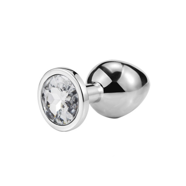 Металлическая анальная пробка, Silver Diamond, размер S