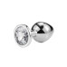 Металлическая анальная пробка, Silver Diamond, размер S