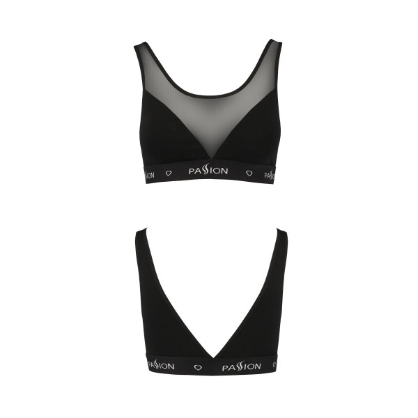 Топ с прозрачной вставкой Passion PS002 TOP black, размер L