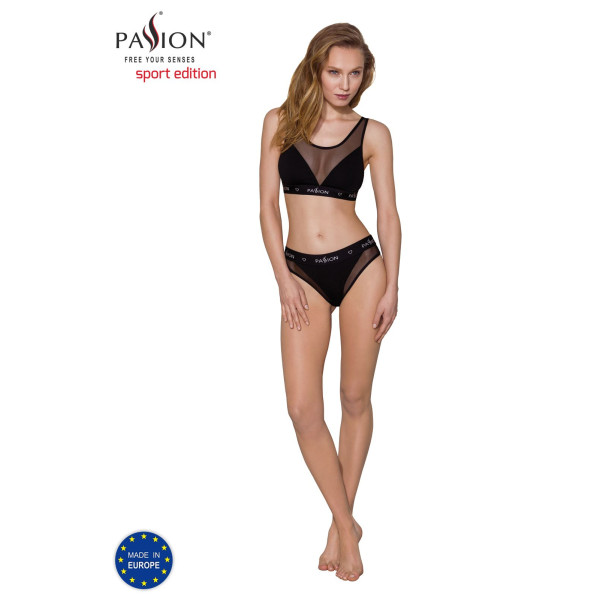 Топ с прозрачной вставкой Passion PS002 TOP black, размер L