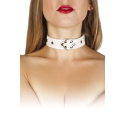 Ошейник Leather Restraints Collar, white