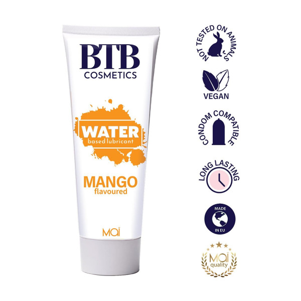 Смазка на водной основе BTB FLAVORED MANGO с ароматом манго, 100 мл