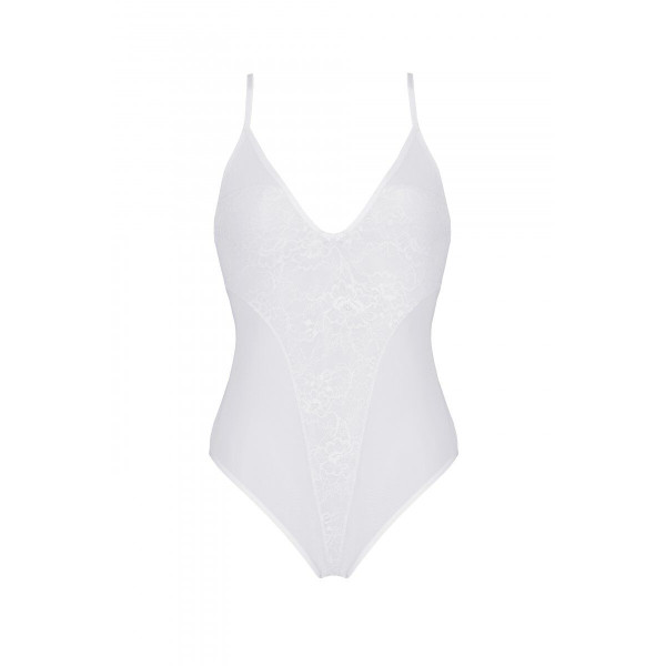 Боди Passion Ursula Body white XXL/XXXL, с ажурным декором и открытым шагом