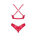 Комплект белья Obsessive Lacelove cupless 2-pcs set M/L Red, открытый доступ, открытая грудь