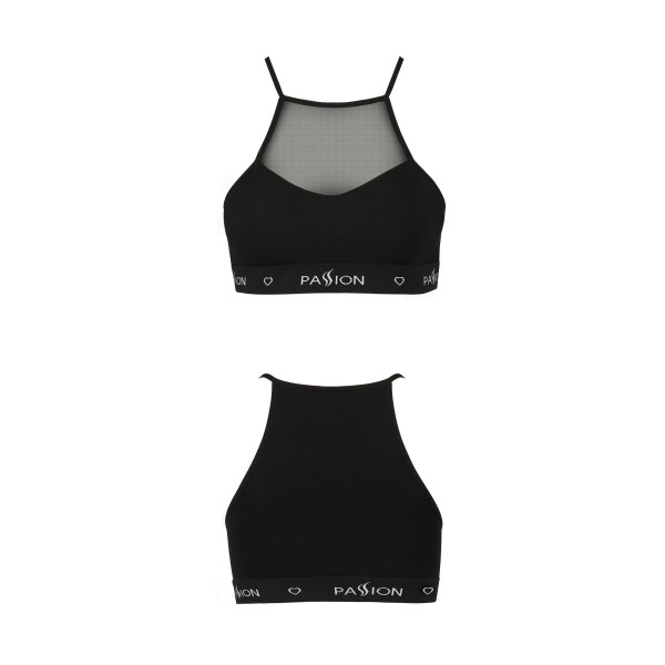 Спортивный топ с прозрачной вставкой Passion PS006 TOP black, размер M