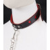 Ошейник с поводком COLLAR HEART Black and Red