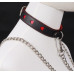 Ошейник с поводком COLLAR HEART Black and Red