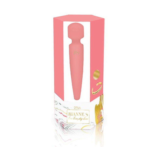 Вибромассажер Rianne S: Bella Mini Wand Coral, 10 режимов работы, 20 см