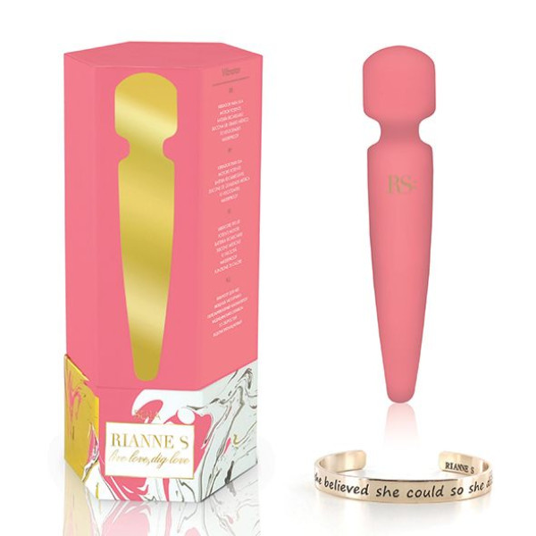 Вибромассажер Rianne S: Bella Mini Wand Coral, 10 режимов работы, 20 см