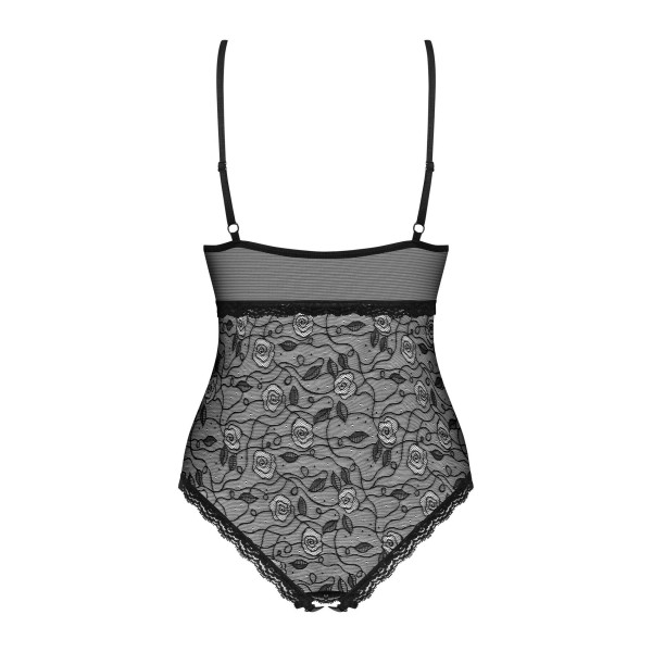 Кружевное боди с доступом 818-TED-1 teddy XS/S, черное