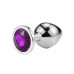 Металлическая анальная пробка, Silver Amethyst, размер M