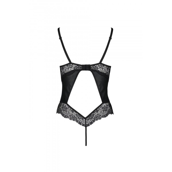 Боди из эко-кожи и кружева Loona Body black S/M - Passion