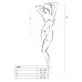 Бодистокинг с доступом Passion BS086 white, вертикальная сетка, вырез на спинке
