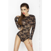 Боди монокини с длинным рукавом и закрытым плечом YOLANDA BODY black S/M