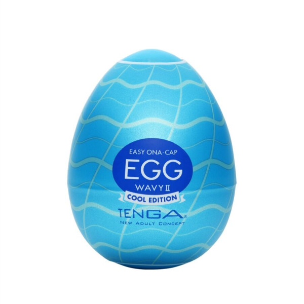 Мастурбатор-яйцо Tenga Egg Wavy II Cool с двойным волнистым рельефом и охлаждающим эффектом