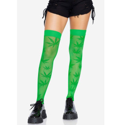 Чулки Leg Avenue 420 Net thigh highs Green