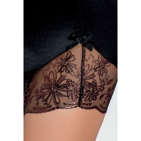 Сорочка приталенная с чашечками BRIDA CHEMISE black L/XL, трусики