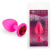 Силиконовая анальная пробка с кристаллом Pink Silicone Ruby, размер M