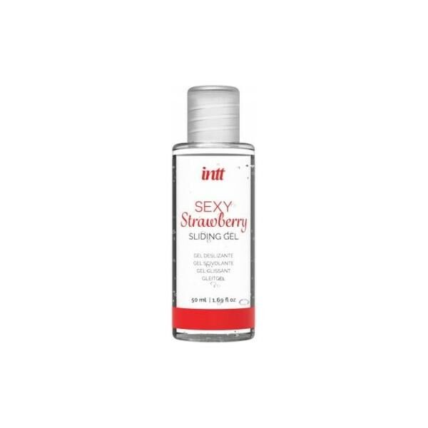 Трусики с жемчужным кольцом и клубничным лубрикантом Intt BRAZILIAN PANTY RED
