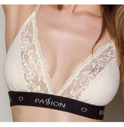 Эластичный топ с кружевом Passion PS001 TOP ecru, размер L