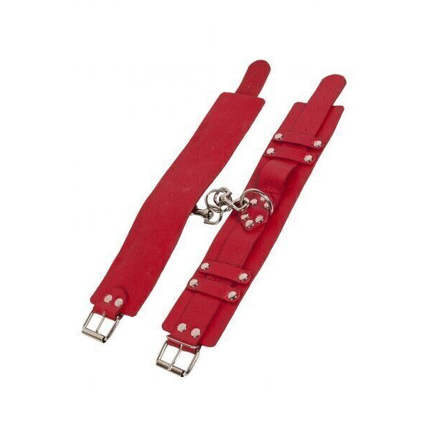 Оковы Leather Dominant Leg Cuffs, red