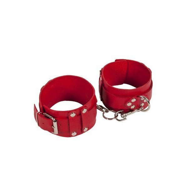 Оковы Leather Dominant Leg Cuffs, red