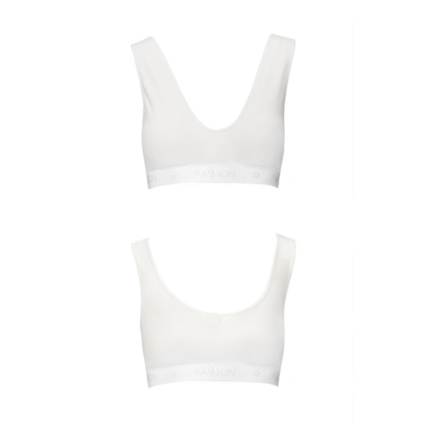 Спортивный топ из эластичного хлопка Passion PS005 TOP white, размер L