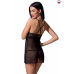 Прозрачная сорочка приталенная QUENTRIS CHEMISE black S/M, трусики