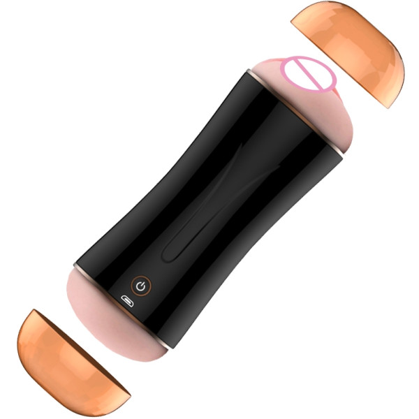 Мастурбатор с двумя входами и вибростимуляцией BOSS Vibrating Masturbation Cup USB 10 function + Interactive Function