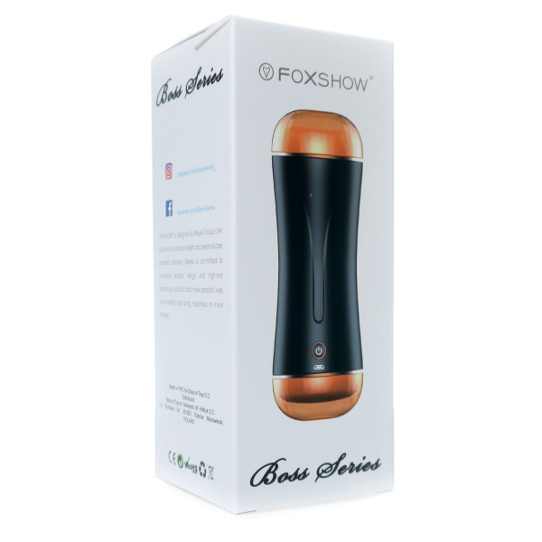 Мастурбатор с двумя входами и вибростимуляцией BOSS Vibrating Masturbation Cup USB 10 function + Interactive Function