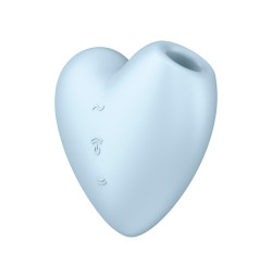 Вакуумный стимулятор-сердечко с вибрацией Satisfyer Cutie Heart Blue