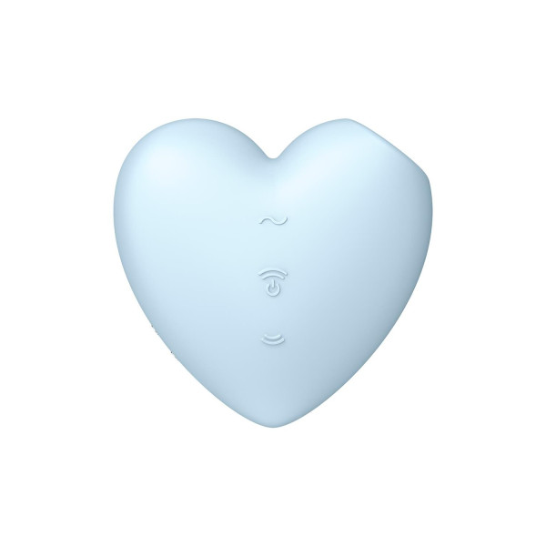 Вакуумный стимулятор-сердечко с вибрацией Satisfyer Cutie Heart Blue