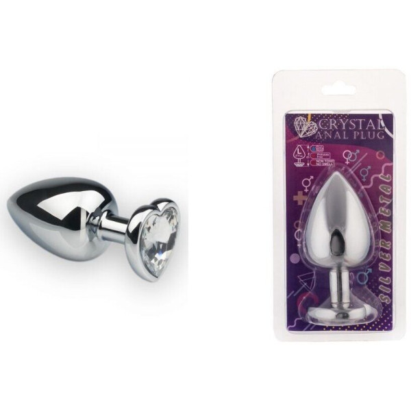 Анальная пробка, Silver Heart Diamond, L