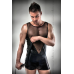 Комплект белья Passion SET black S/M, шортики под латекс и полупрозрачная маечка
