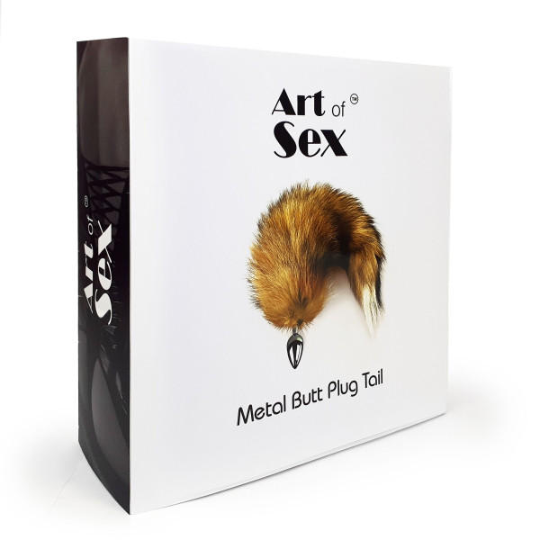Металлическая анальная пробка с хвостом из натурального меха Art of Sex  size M Foxy fox
