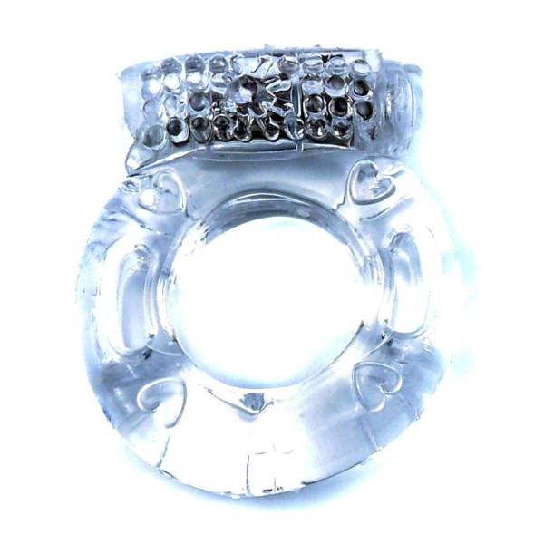 Эрекционное вибро кольцо BOSS Vibrating Cock Ring Clear