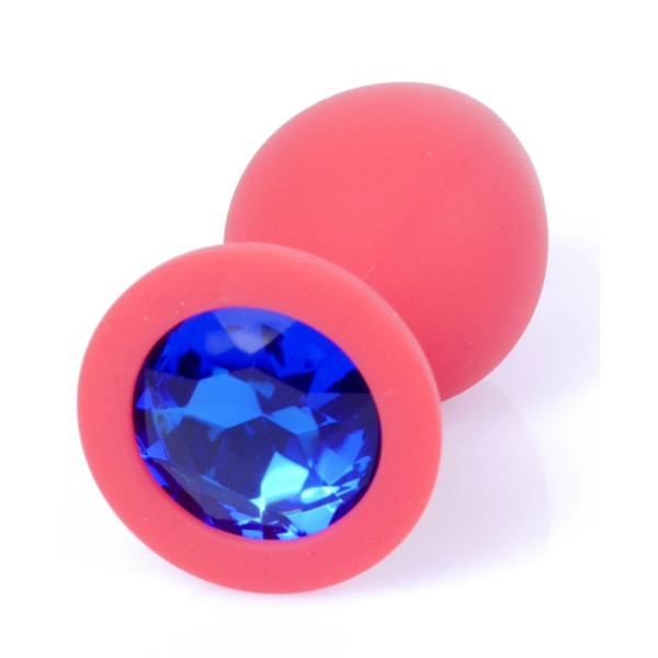 Силиконовая анальная пробка Boss Series - Jewellery Red Silicon PLUG Medium Blue M