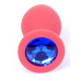 Силиконовая анальная пробка Boss Series - Jewellery Red Silicon PLUG Medium Blue M