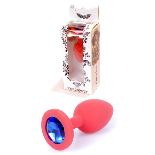 Силиконовая анальная пробка Boss Series - Jewellery Red Silicon PLUG Medium Blue M