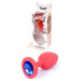 Силиконовая анальная пробка Boss Series - Jewellery Red Silicon PLUG Medium Blue M