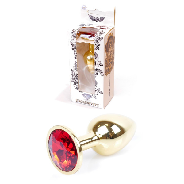 Анальная пробка Boss Series - Jewellery Gold PLUG Red S