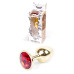 Анальная пробка Boss Series - Jewellery Gold PLUG Red S