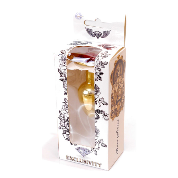 Анальная пробка Boss Series - Jewellery Gold PLUG Red S