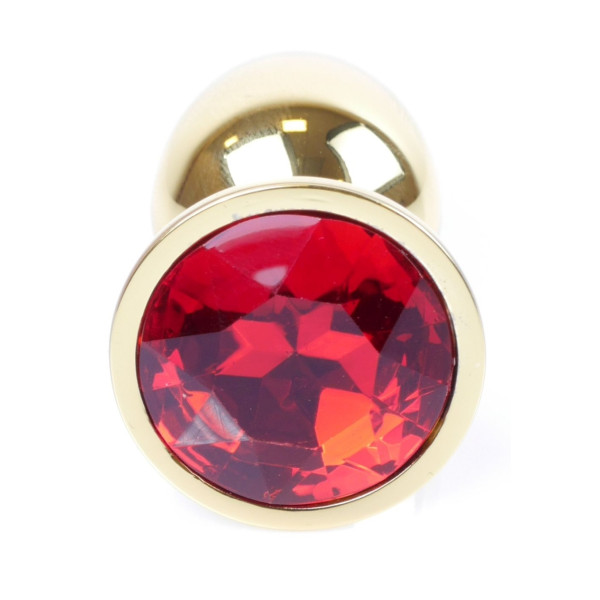 Анальная пробка Boss Series - Jewellery Gold PLUG Red S