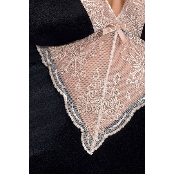 Сорочка приталенная с чашечками LOTUS CHEMISE black XXL/XXXL, трусики