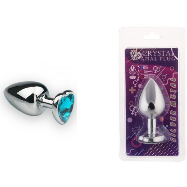 Анальная пробка, Silver Heart Topaz, M