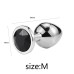 Металлическая анальная пробка, Silver Black Diamond, размер M